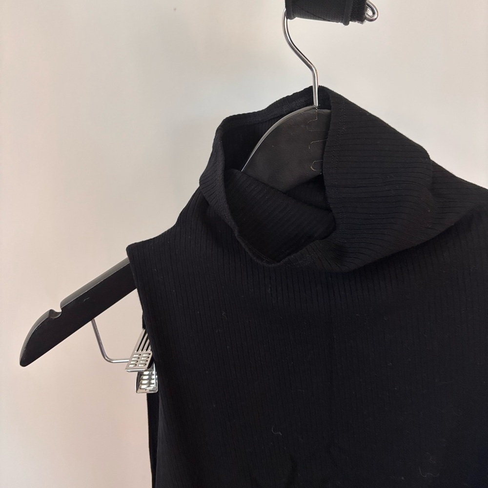Reformation Ribbed Black Mini Dress